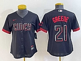 Women's Cincinnati Reds #21 Hunter Greene Black 2023 City Connect Cool Base Stitched Jerseys,baseball caps,new era cap wholesale,wholesale hats