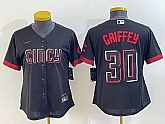 Women's Cincinnati Reds #30 Ken Griffey Jr Black 2023 City Connect Cool Base Stitched Jerseys,baseball caps,new era cap wholesale,wholesale hats