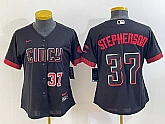 Women's Cincinnati Reds #37 Tyler Stephenson Number Black 2023 City Connect Cool Base Stitched Jersey,baseball caps,new era cap wholesale,wholesale hats