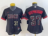 Women's Cincinnati Reds #37 Tyler Stephenson Number Black 2023 City Connect Cool Base Stitched Jerseys,baseball caps,new era cap wholesale,wholesale hats