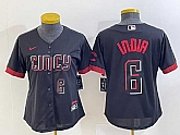 Women's Cincinnati Reds #6 Jonathan India Number Black 2023 City Connect Cool Base Stitched Jerseys,baseball caps,new era cap wholesale,wholesale hats