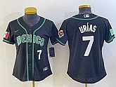 Women's Mexico Baseball #7 Julio Urias Number 2023 Black World Classic Stitched Jersey1,baseball caps,new era cap wholesale,wholesale hats