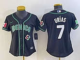 Women's Mexico Baseball #7 Julio Urias Number 2023 Black World Classic Stitched Jersey6,baseball caps,new era cap wholesale,wholesale hats