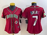 Women's Mexico Baseball #7 Julio Urias Number 2023 Red World Baseball Classic Stitched Jersey11,baseball caps,new era cap wholesale,wholesale hats