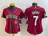 Women's Mexico Baseball #7 Julio Urias Number 2023 Red World Baseball Classic Stitched Jersey13,baseball caps,new era cap wholesale,wholesale hats