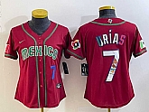 Women's Mexico Baseball #7 Julio Urias Number 2023 Red World Baseball Classic Stitched Jersey5,baseball caps,new era cap wholesale,wholesale hats
