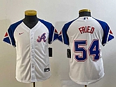 Youth Atlanta Braves #54 Max Fried White 2023 City Connect Cool Base Stitched Jersey,baseball caps,new era cap wholesale,wholesale hats