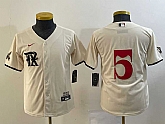 Youth Texas Rangers #5 Corey Seager Cream 2023 City Connect Cool Base Stitched Jersey,baseball caps,new era cap wholesale,wholesale hats