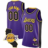 Men's Los Angeles Lakers Active Player Custom Purple 2025 California Patch Stitched Basketball Jersey,baseball caps,new era cap wholesale,wholesale hats