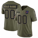 Men's Buffalo Bills Active Player Custom Olive 2025 Salute to Service Limited Stitched Jersey,baseball caps,new era cap wholesale,wholesale hats