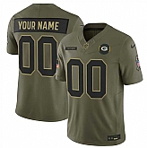 Men's Green Bay Packers Active Player Custom Olive 2025 F.U.S.E. Salute to Service Limited Stitched Jersey,baseball caps,new era cap wholesale,wholesale hats