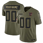 Men's Houston Texans Active Player Custom Olive 2025 F.U.S.E. Salute to Service Stitched Jersey,baseball caps,new era cap wholesale,wholesale hats