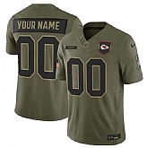 Men's Kansas City Chiefs Active Player Custom Olive 2025 F.U.S.E. Salute to Service Limited Stitched Jersey,baseball caps,new era cap wholesale,wholesale hats