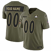Men's Pittsburgh Steelers Active Player Custom Olive 2025 F.U.S.E. Salute to Service Limited Stitched Jersey,baseball caps,new era cap wholesale,wholesale hats