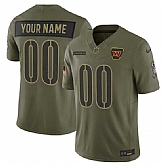 Men's Washington Commanders Active Player Custom Olive 2025 Salute to Service Limited Stitched Jersey,baseball caps,new era cap wholesale,wholesale hats