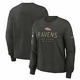 Men's Baltimore Ravens Dark Green 2025 Salute to Service Sideline Dri-FIT Long Sleeve T-Shirt,baseball caps,new era cap wholesale,wholesale hats
