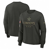 Men's Dallas Cowboys Dark Green 2025 Salute to Service Sideline Dri-FIT Long Sleeve T-Shirt,baseball caps,new era cap wholesale,wholesale hats