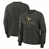 Men's Houston Texans Dark Green 2025 Salute to Service Sideline Dri-FIT Long Sleeve T-Shirt,baseball caps,new era cap wholesale,wholesale hats