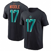 Men's Miami Dolphins #17 Jaylen Waddle Black 2025 Rivalries Collection Player Name & Number T-Shirt,baseball caps,new era cap wholesale,wholesale hats