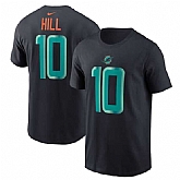 Men's Miami Dolphins #10 Tyreek Hill Black 2025 Rivalries Collection Player Name & Number T-Shirt,baseball caps,new era cap wholesale,wholesale hats