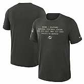 Men's Miami Dolphins Dark Green 2025 Salute to Service Sideline Slub Dri-FIT T-Shirt,baseball caps,new era cap wholesale,wholesale hats