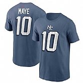 Men's New England Patriots #10 Drake Maye Blue 2025 Rivalries Collection Player Name & Number T-Shirt,baseball caps,new era cap wholesale,wholesale hats