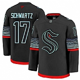 Men's Seattle Kraken #17 Jaden Schwartz Black Alternate Stitched Jersey Dzhi,baseball caps,new era cap wholesale,wholesale hats
