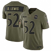 Men's Baltimore Ravens #52 Ray Lewis Olive 2025 Salute to Service Limited Stitched Jersey Dyin,baseball caps,new era cap wholesale,wholesale hats