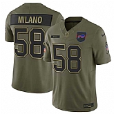 Men's Buffalo Bills #58 Matt Milano Olive 2025 Salute to Service Limited Stitched Jersey Dyin,baseball caps,new era cap wholesale,wholesale hats