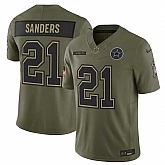 Men's Dallas Cowboys #21 Deion Sanders Olive 2025 F.U.S.E. Salute to Service Limited Stitched Jersey Dyin,baseball caps,new era cap wholesale,wholesale hats