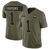 Men's Green Bay Packers #1 Micah Parsons Olive 2025 F.U.S.E. Salute to Service Limited Stitched Jersey Dyin,baseball caps,new era cap wholesale,wholesale hats