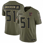 Men's Houston Texans #51 Will Anderson Jr. Olive 2025 F.U.S.E. Salute to Service Limited Stitched Jersey Dyin,baseball caps,new era cap wholesale,wholesale hats
