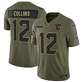 Men's Houston Texans #12 Nico Collins Olive 2025 F.U.S.E. Salute to Service Limited Stitched Jersey Dyin,baseball caps,new era cap wholesale,wholesale hats
