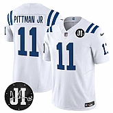 Men's Indianapolis Colts #11 Michael Pittman Jr. White 2025 F.U.S.E. Jim Irsay Patch Vapor Limited Stitched Jersey Dzhi,baseball caps,new era cap wholesale,wholesale hats