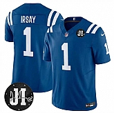 Men's Indianapolis Colts #1 Jim Irsay Blue 2025 F.U.S.E. Jim Irsay Patch Vapor Limited Stitched Jersey Dzhi,baseball caps,new era cap wholesale,wholesale hats