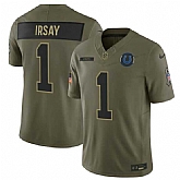 Men's Indianapolis Colts #1 Jim Irsay Olive 2025 Salute to Service Limited Stitched Jersey Dyin,baseball caps,new era cap wholesale,wholesale hats