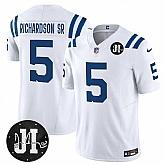 Men's Indianapolis Colts #5 Anthony Richardson White 2025 F.U.S.E. Jim Irsay Patch Vapor Limited Stitched Jersey Dzhi,baseball caps,new era cap wholesale,wholesale hats