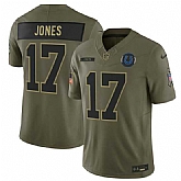 Men's Indianapolis Colts #17 Daniel Jones Olive 2025 Salute to Service Limited Stitched Jersey Dyin,baseball caps,new era cap wholesale,wholesale hats