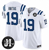 Men's Indianapolis Colts #19 Johnny Unitas White 2025 F.U.S.E. Jim Irsay Patch Vapor Limited Stitched Jersey Dzhi,baseball caps,new era cap wholesale,wholesale hats