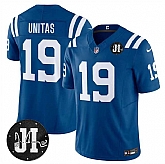 Men's Indianapolis Colts #19 Johnny Unitas Blue 2025 F.U.S.E. Jim Irsay Patch Vapor Limited Stitched Jersey Dzhi,baseball caps,new era cap wholesale,wholesale hats