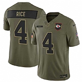 Men's Kansas City Chiefs #4 Rashee Rice Olive 2025 Salute to Service Limited Stitched Jersey Dyin,baseball caps,new era cap wholesale,wholesale hats
