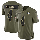 Men's Pittsburgh Steelers #4 DK Metcalf Olive 2025 F.U.S.E. Salute to Service Limited Stitched Jersey Dyin,baseball caps,new era cap wholesale,wholesale hats