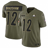 Men's Pittsburgh Steelers #12 Terry Bradshaw Olive 2025 F.U.S.E. Salute to Service Limited Stitched Jersey Dyin,baseball caps,new era cap wholesale,wholesale hats