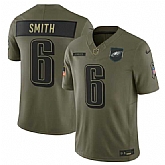 Men's Philadelphia Eagles #6 DeVonta Smith Olive 2025 Salute to Service Limited Stitched Jersey Dyin,baseball caps,new era cap wholesale,wholesale hats