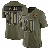 Men's Washington Commanders #30 Austin Ekeler Olive 2025 Salute to Service Limited Stitched Jersey Dyin,baseball caps,new era cap wholesale,wholesale hats