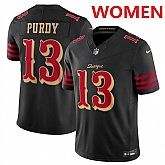 Women's San Francisco 49ers #13 Brock Purdy Black 2025 F.U.S.E. 'Rivalries' Vapor Limited Stitched Jersey Dzhi,baseball caps,new era cap wholesale,wholesale hats