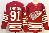 Men's Detroit Red Wings #91 Sergei Fedorov Red 2025-26 Centennial Premium Stitched Jersey,baseball caps,new era cap wholesale,wholesale hats
