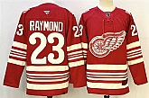 Men's Detroit Red Wings #23 Lucas Raymond Red 2025-26 Centennial Premium Stitched Jersey,baseball caps,new era cap wholesale,wholesale hats