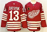 Men's Detroit Red Wings #13 Pavel Datsyuk Red 2025-26 With A Patch Centennial Premium Stitched Jersey,baseball caps,new era cap wholesale,wholesale hats