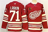 Men's Detroit Red Wings #71 Dylan Larkin Red 2025-26 With C Patch Centennial Premium Stitched Jersey,baseball caps,new era cap wholesale,wholesale hats
